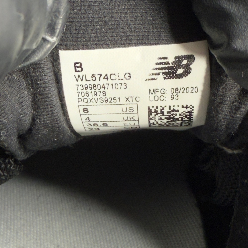 New Balance 574 Womens 6 B Casual Sneaker Black Iridescent Low Lace Up Dad Shoes - Picture 14 of 16